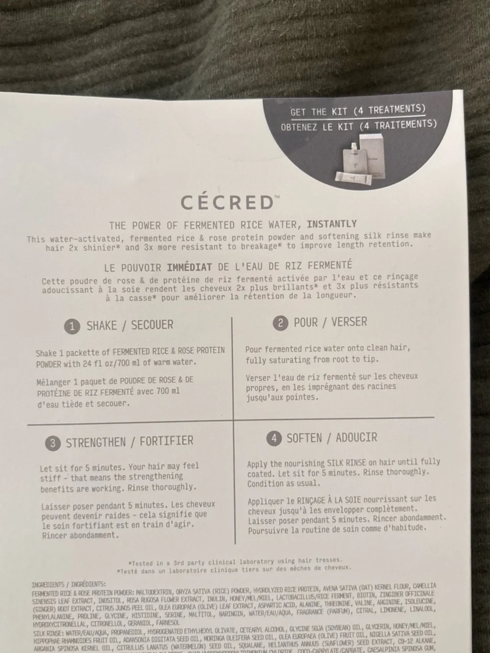 Cécred Fermented Rice & Rose Protein Ritual Treatment - Picture 2 of 3